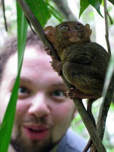 My brother and a tarsier