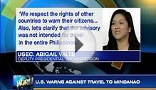 US warns against travel to Mindanao